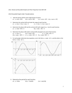 6. Determine the period for each function. a) y = 2sinx b) y =