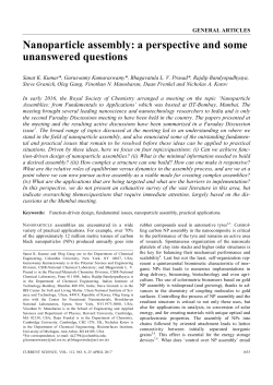 Nanoparticle assembly: a perspective and some