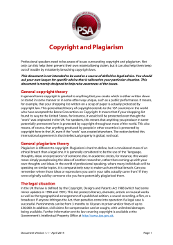 Copyright and Plagiarism - Professional Speaking Association