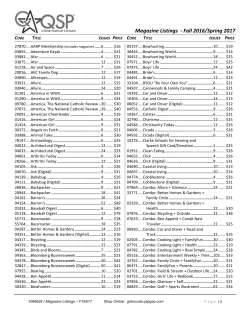 Magazines Alphanumeric Listing