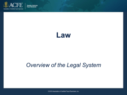 Overview of the Legal System - Association of Certified Fraud