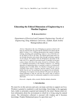 Educating the Ethical Dimension of Engineering to a Muslim Engineer