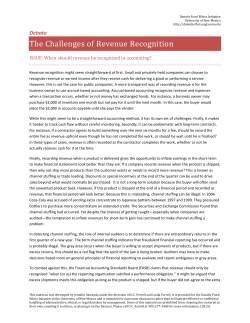 The Challenges of Revenue Recognition