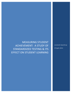 Measuring Student Achievement: A Study of Standardized Testing