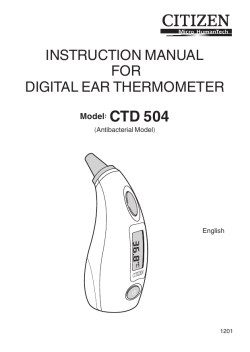 INSTRUCTION MANUAL FOR DIGITAL EAR THERMOMETER