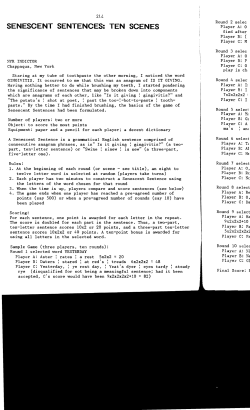 Senescent Sentences: Ten Scenes