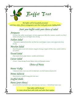 MenuPro Buffet Two - Ralph`s Pizzeria and Italian Restaurant!