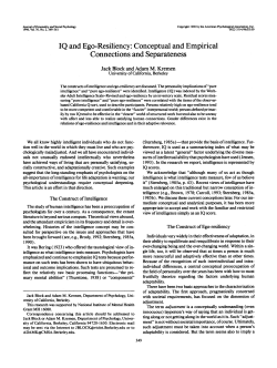 IQ and Ego-Resiliency: Conceptual and Empirical Connections and