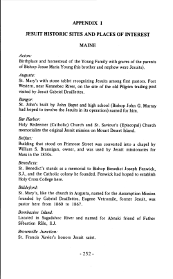 APPENDIX I JESUIT HISTORIC SITES AND PLACES OF INTEREST