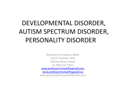 DEVELOPMENTAL DISORDER, AUTISM SPECTRUM DISORDER