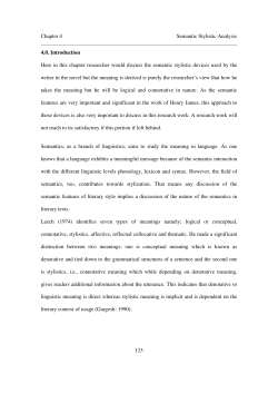 Chapter 4 Semantic Stylistic Analysis