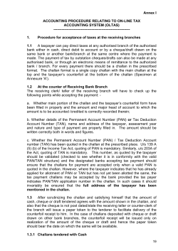Annex I ACCOUNTING PROCEDURE RELATING TO ON