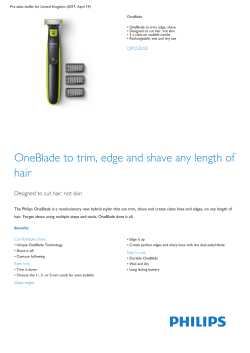 Product Leaflet: OneBlade to trim, edge, shave OneBlade