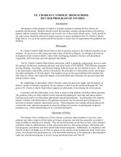 2017-18 Program of Studies - St. Charles Catholic High School