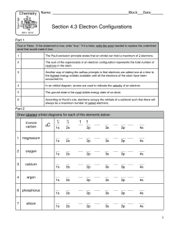 Section 4.3 Electron Configurations