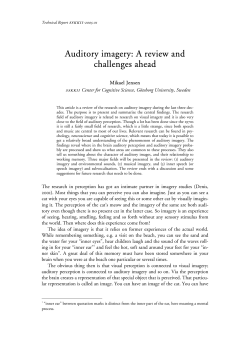 Auditory imagery: A review and challenges ahead