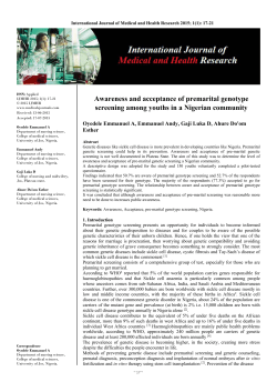 Awareness and acceptance of premarital genotype screening