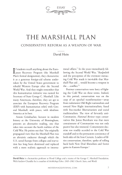 the marshall plan - Intercollegiate Studies Institute