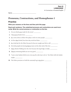 Pronouns, Contractions, and Homophones 1 - Macmillan/McGraw-Hill