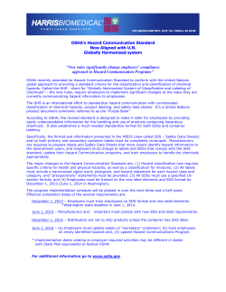OSHA`s Hazard Communication Standard Now Aligned with U.N.