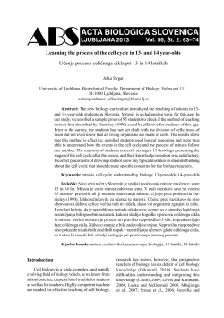 Learning the process of the cell cycle in 13- and 14