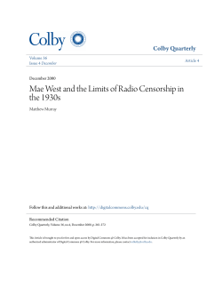 Mae West and the Limits of Radio Censorship in the 1930s