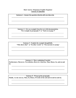 Short Answer Responses Graphic Organizer Literary