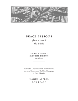 peace lessons - Hague Appeal for Peace