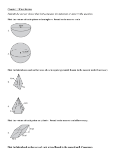 Chapter 12 Final Review