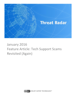January 2016 Feature Article: Tech Support Scams Revisited (Again)