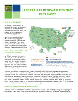 LANDFILL GAS RENEWABLE ENERGY FACT SHEET