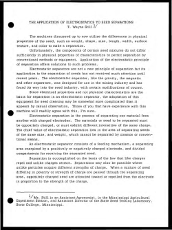 THE APPLICATION OF ELECTROSTATICS TO SEED