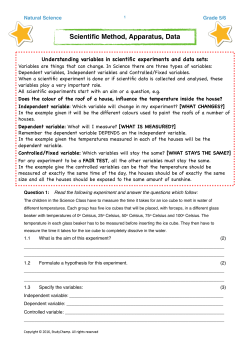 Scientific Method, Apparatus, Data
