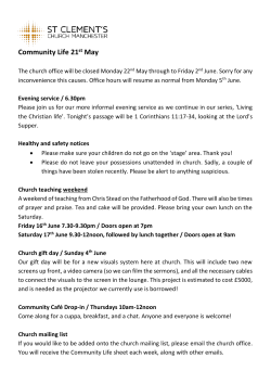 Community Life - St Clement`s Church Manchester