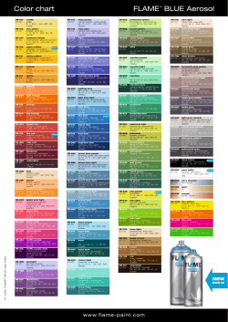 Color chart FLAME&trade; BLUE Aerosol