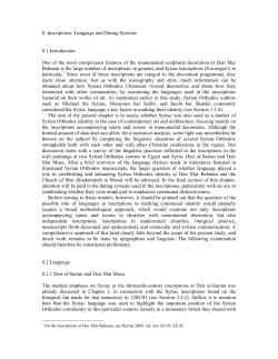 8. Inscriptions: Language and Dating Systems 8.1 Introduction One