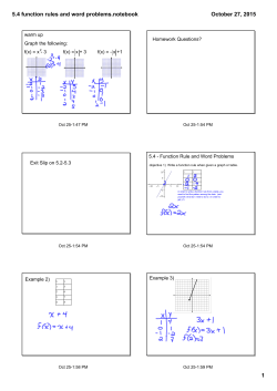 5.4 function rules and word problems.notebook