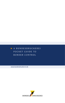 A BUNDESDRUCKEREI POCKET GUIDE TO BORDER CONTROL