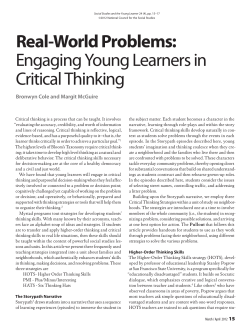 Real-World Problems: Engaging Young Learners in Critical Thinking