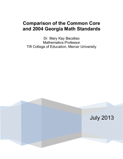 A Comparison of Math Standards Number and