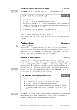 Photosynthesis - Hertfordshire Grid for Learning