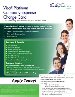 BRB Corporate Visa&reg; Charge Card Application