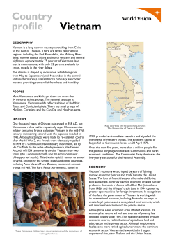 Country profile Vietnam - World Vision Australia