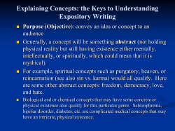 Explaining Concepts: the Keys to Understanding Expository Writing