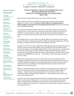 CLCC Testimony HB 6842 Sec. 1 and 2 GAE on CEQ