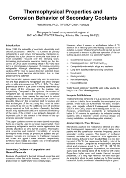 Thermophysical Properties and Corrosion Behavior of Secondary