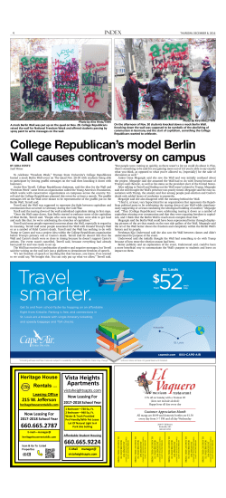 College Republican`s model Berlin Wall causes controversy on