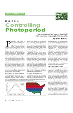 Controlling Photoperiod - MSU Floriculture