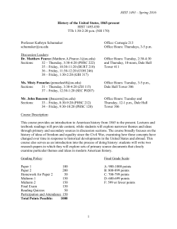 HIST 1493 &ndash; Spring 2016 - OU Exploring US History