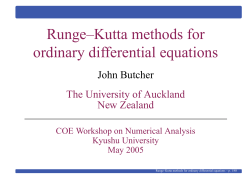 Runge&ndash;Kutta methods for ordinary differential equations